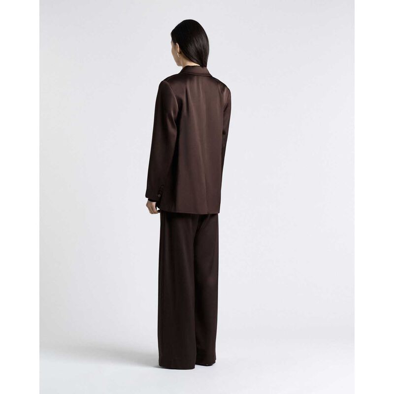Cue Matte Satin Viscose Double Breasted Blazer image number 1